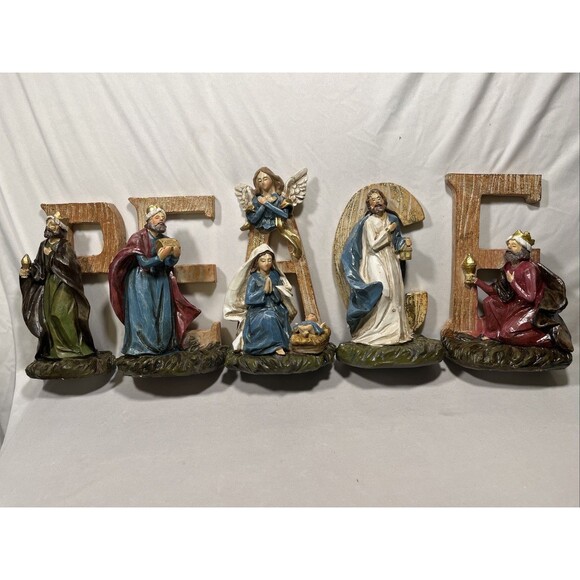 Valerie Other - 5-Piece PEACE Nativity Scene Sentiment by Valerie Parr Hill.